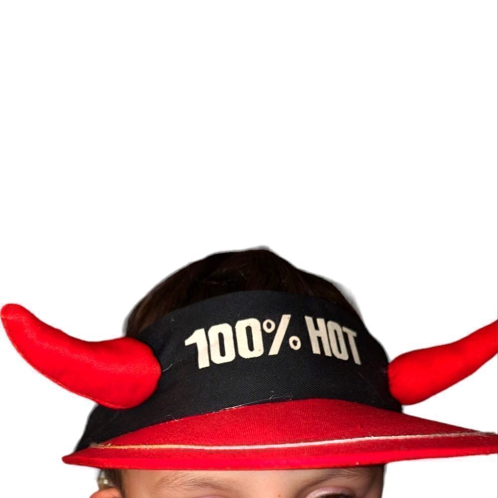 Vintage 100% Hot devil visor hat